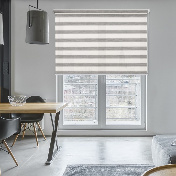 Roleta wolnowisząca Gładka Przyciemniająca Ex Paski Szara 73