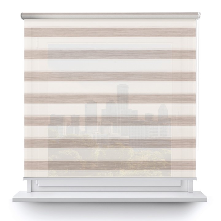Roleta wolnowisząca Gładka Przyciemniająca Ex Paski Jasnobrązowa 76