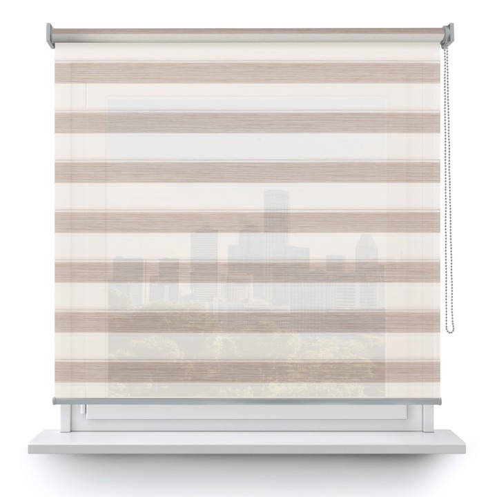 Roleta wolnowisząca Gładka Przyciemniająca Ex Paski Jasnobrązowa 76