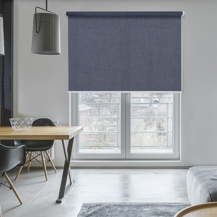 Roleta wolnowisząca Gładka Przyciemniająca Melange Niebieska 733