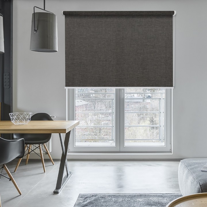 Roleta wolnowisząca Gładka Przyciemniająca Melange Czarna 738