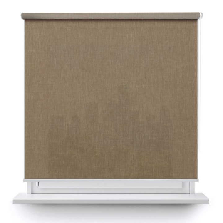 Roleta wolnowisząca Gładka Przyciemniająca Melange Brązowa 737