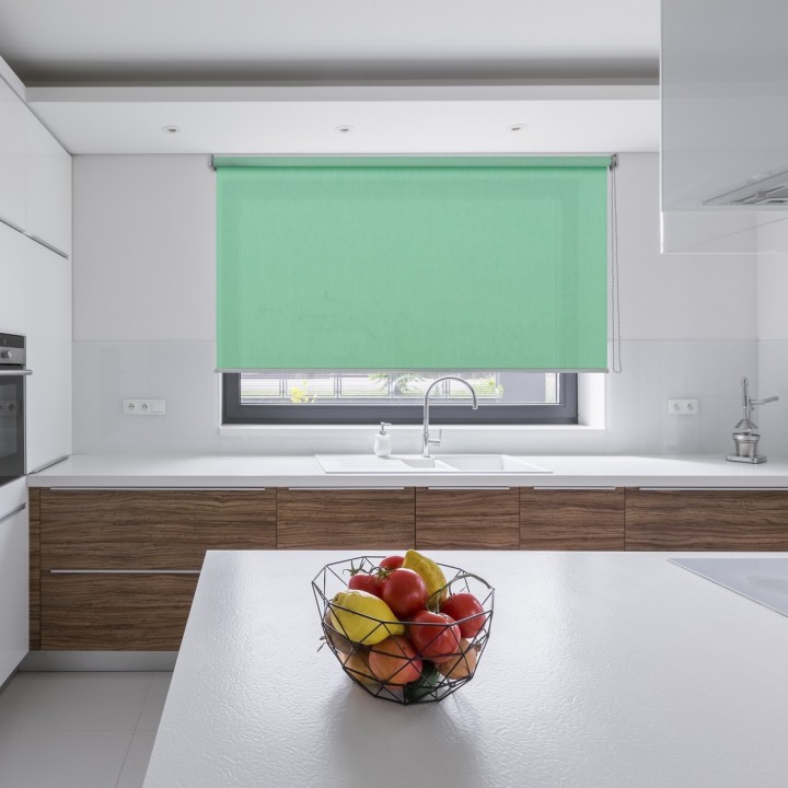 Roleta wolnowisząca Gładka Przyciemniająca Melange Turkusowa 731