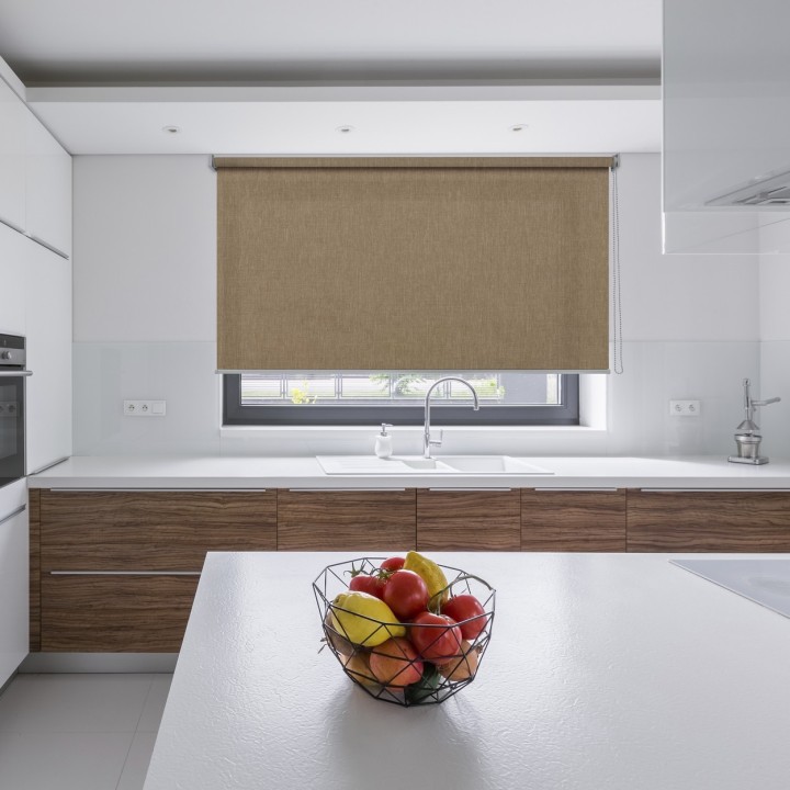 Roleta wolnowisząca Gładka Przyciemniająca Melange Brązowa 737