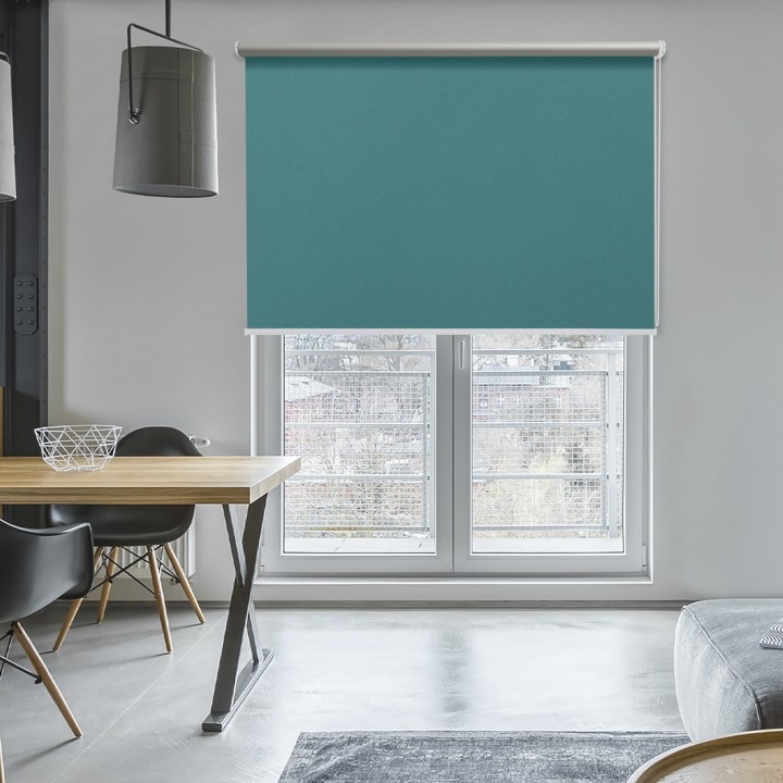 Roleta wolnowisząca Gładka Zaciemniająca Termo Zaciemniająca Turkusowa 303