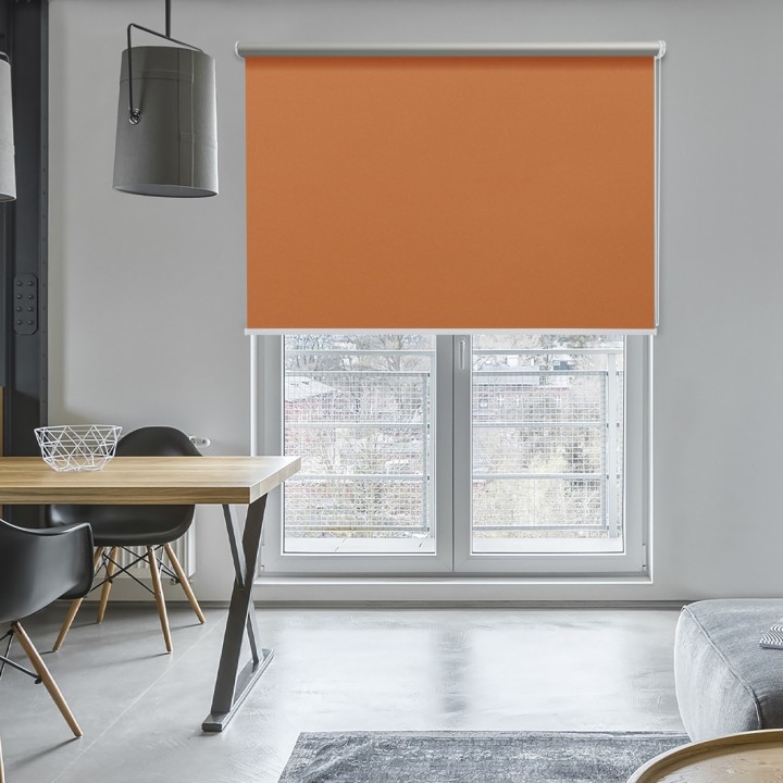 Roleta wolnowisząca Gładka Zaciemniająca Termo Zaciemniająca Pomarańczowa 60