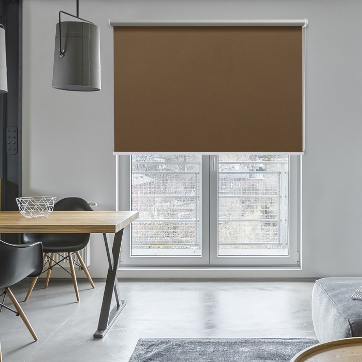 Roleta wolnowisząca Gładka Zaciemniająca Termo Zaciemniająca Brązowa 301