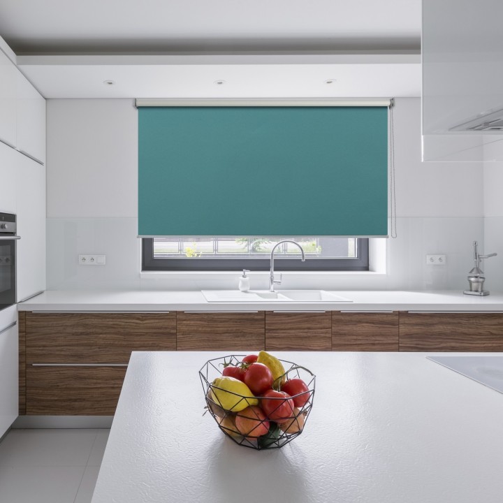 Roleta wolnowisząca Gładka Zaciemniająca Termo Zaciemniająca Turkusowa 303