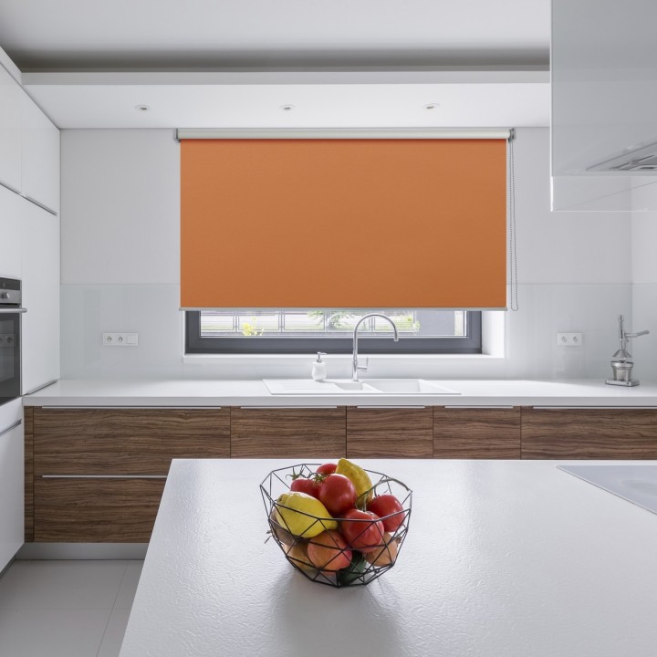 Roleta wolnowisząca Gładka Zaciemniająca Termo Zaciemniająca Pomarańczowa 60