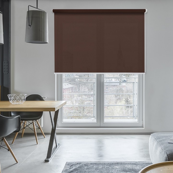 Roleta wolnowisząca Gładka Przyciemniająca Gładka Brązowa 524