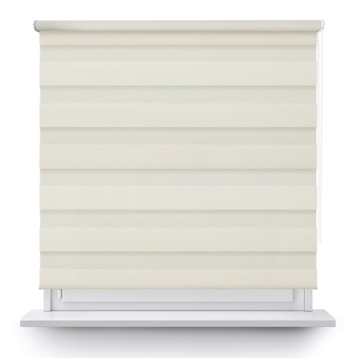 Roleta wolnowisząca Dzień Noc Przyciemniająca Bahama II Drewnopodobna Kremowa 12