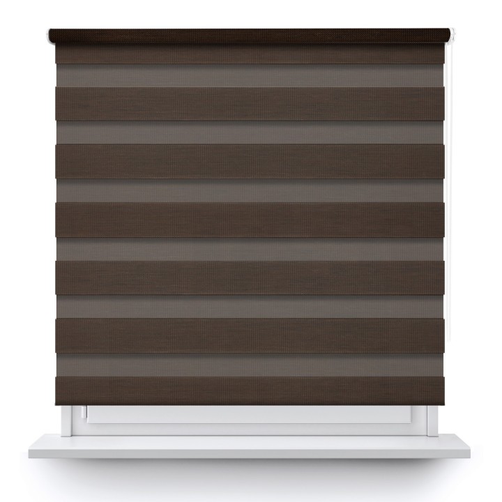 Roleta wolnowisząca Dzień Noc Przyciemniająca Bahama II Drewnopodobna Ciemnobrązowa 16