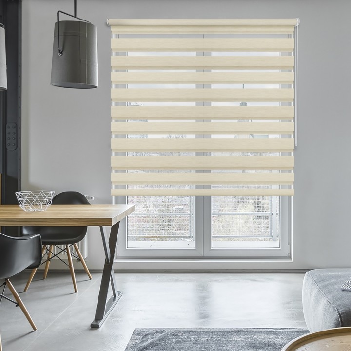 Roleta wolnowisząca Dzień Noc Przyciemniająca Bahama II Drewnopodobna Beżowa 13
