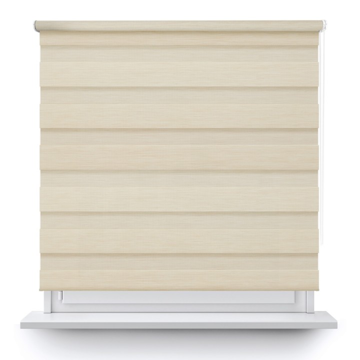Roleta wolnowisząca Dzień Noc Przyciemniająca Bahama II Drewnopodobna Beżowa 13