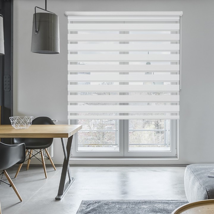 Roleta wolnowisząca Dzień Noc Przyciemniająca Chic Biała 6001