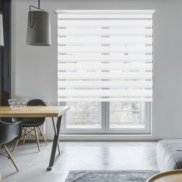 Roleta wolnowisząca Dzień Noc Przyciemniająca Classic Biała 1