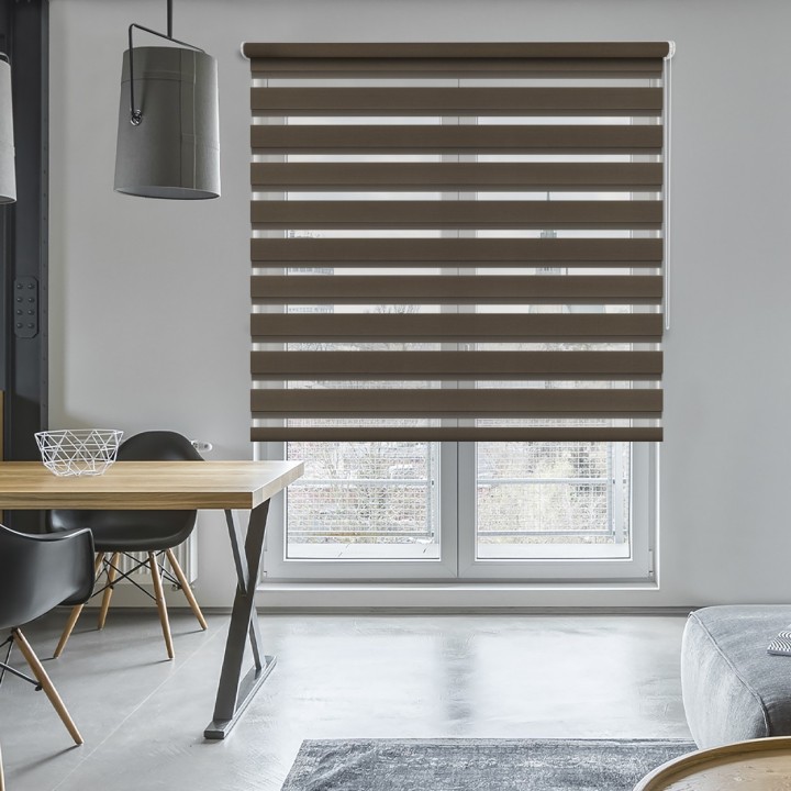 Roleta wolnowisząca Dzień Noc Przyciemniająca Classic Brązowa 6