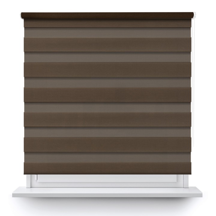 Roleta wolnowisząca Dzień Noc Przyciemniająca Classic Brązowa 6