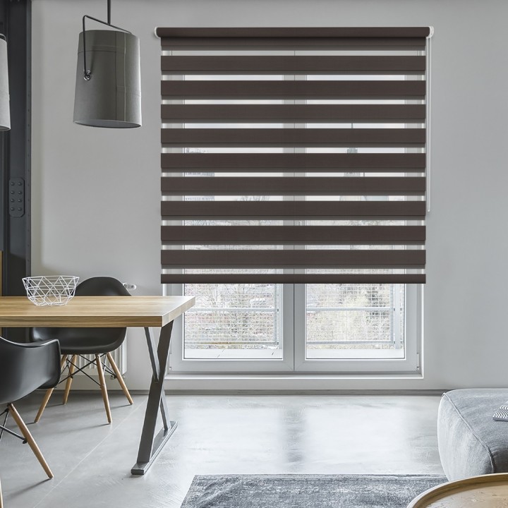 Roleta wolnowisząca Dzień Noc Przyciemniająca Classic Ciemnobrązowa 4