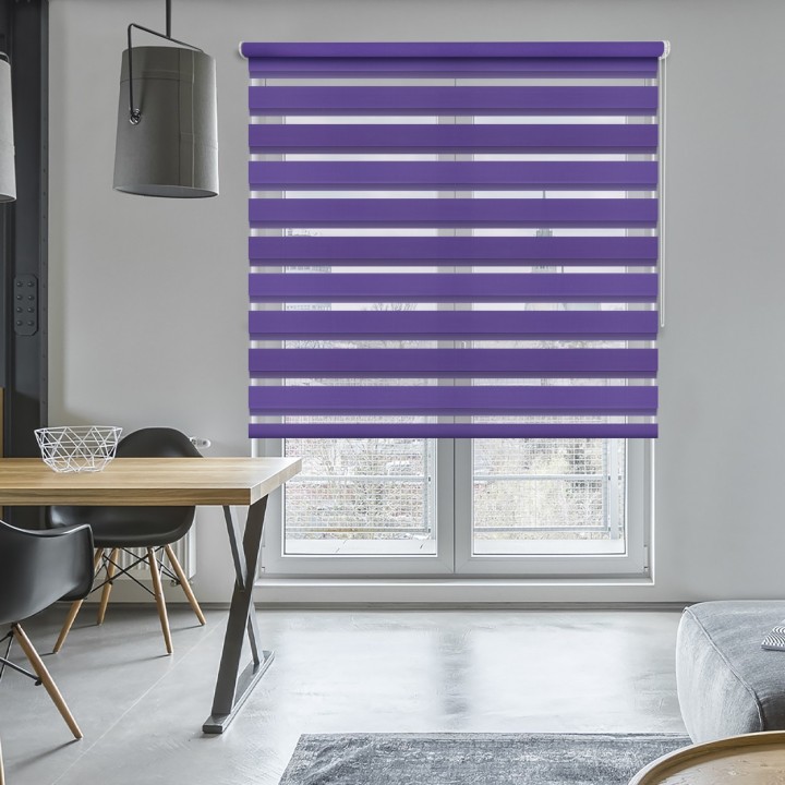 Roleta wolnowisząca Dzień Noc Przyciemniająca Classic Fioletowa 608