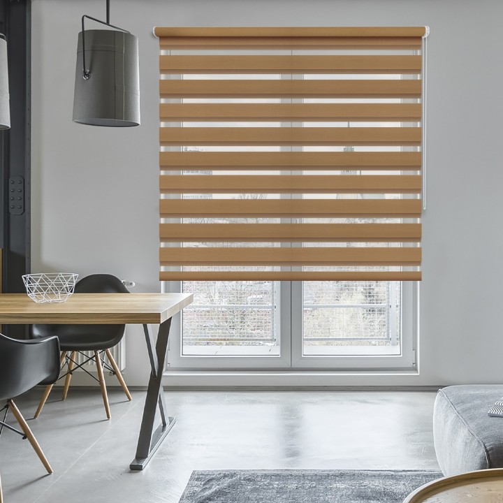 Roleta wolnowisząca Dzień Noc Przyciemniająca Classic Jasnobrązowa 1210