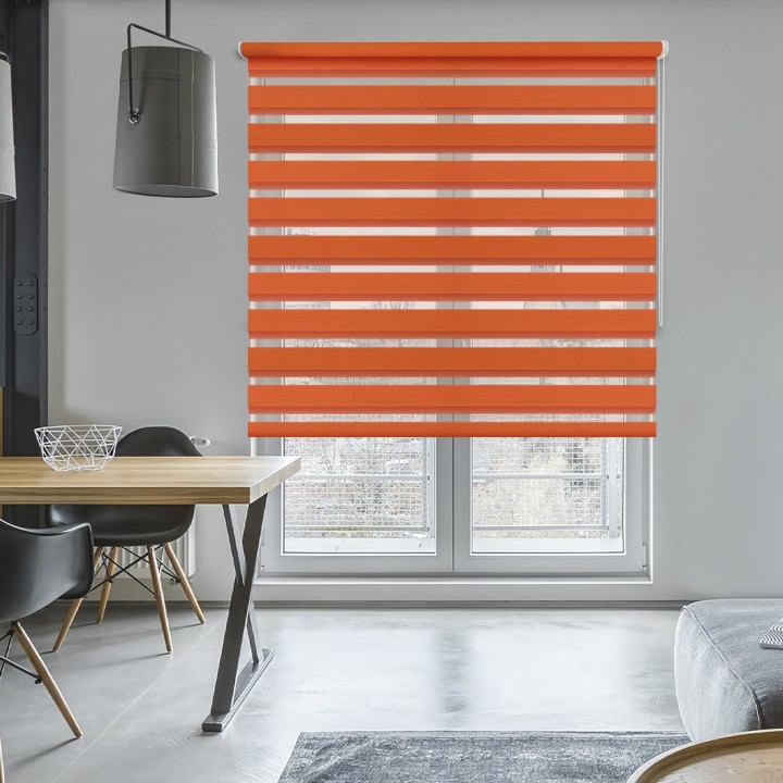 Roleta wolnowisząca Dzień Noc Przyciemniająca Classic Pomarańczowa 1213