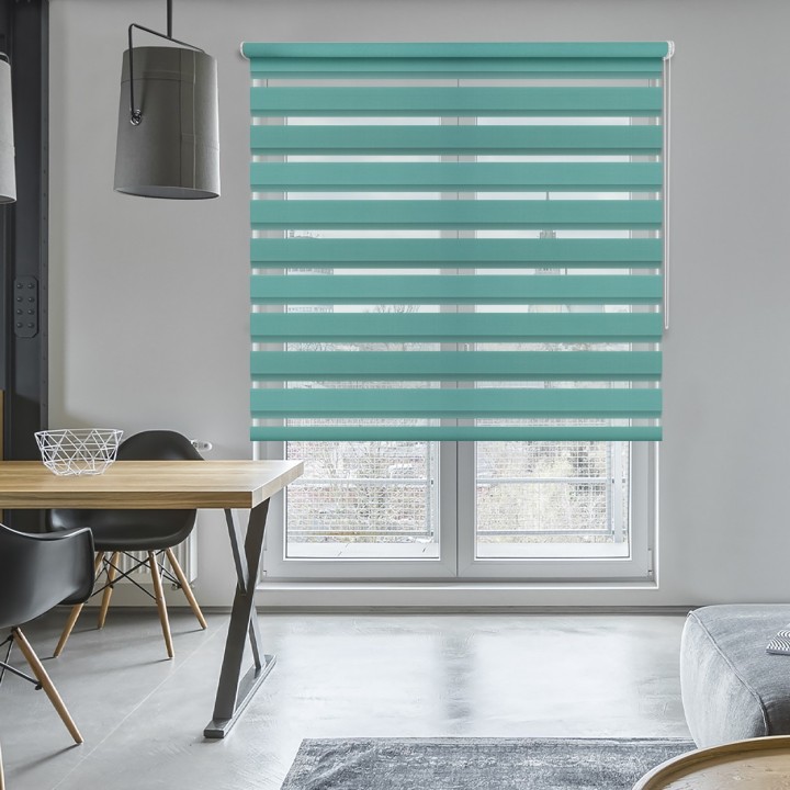 Roleta wolnowisząca Dzień Noc Przyciemniająca Classic Turkusowa 1208