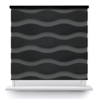Roleta wolnowisząca Dzień Noc Przyciemniająca Fala Grafit 04