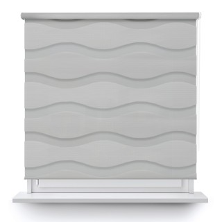 Roleta wolnowisząca Dzień Noc Przyciemniająca Fala Szara 02