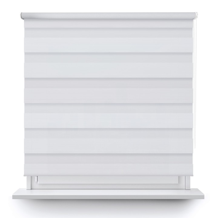 Roleta wolnowisząca Dzień Noc Przyciemniająca Forest Biała 9201