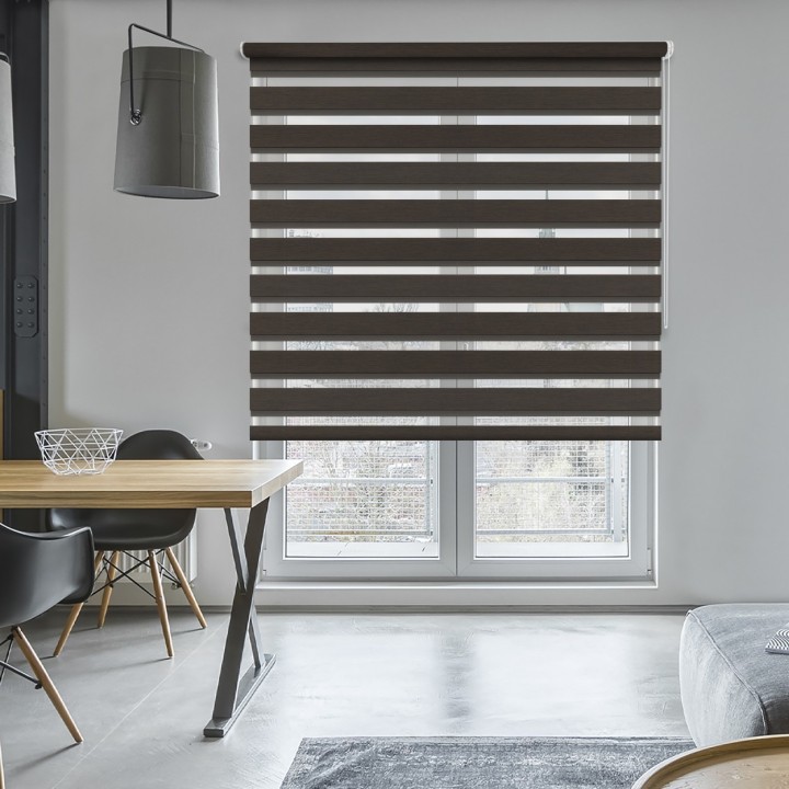 Roleta wolnowisząca Dzień Noc Przyciemniająca Forest Ciemnobrązowa 9209