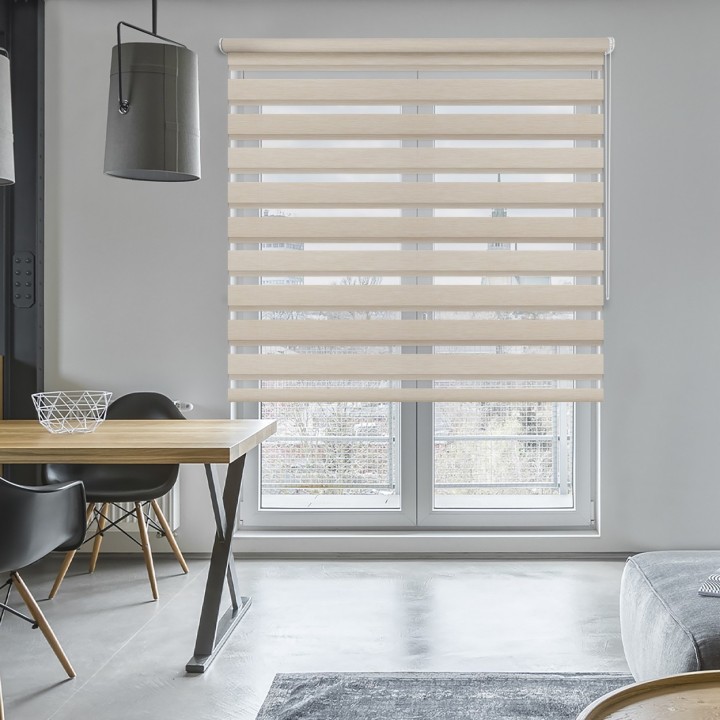 Roleta wolnowisząca Dzień Noc Przyciemniająca Forest Kremowa 9203