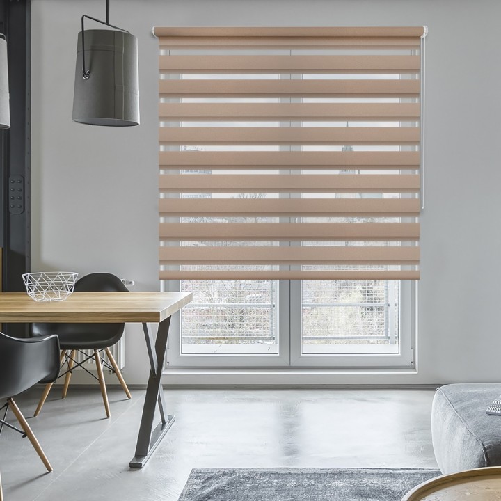 Roleta wolnowisząca Dzień Noc Przyciemniająca Glossy Elegance Brązowa 15898