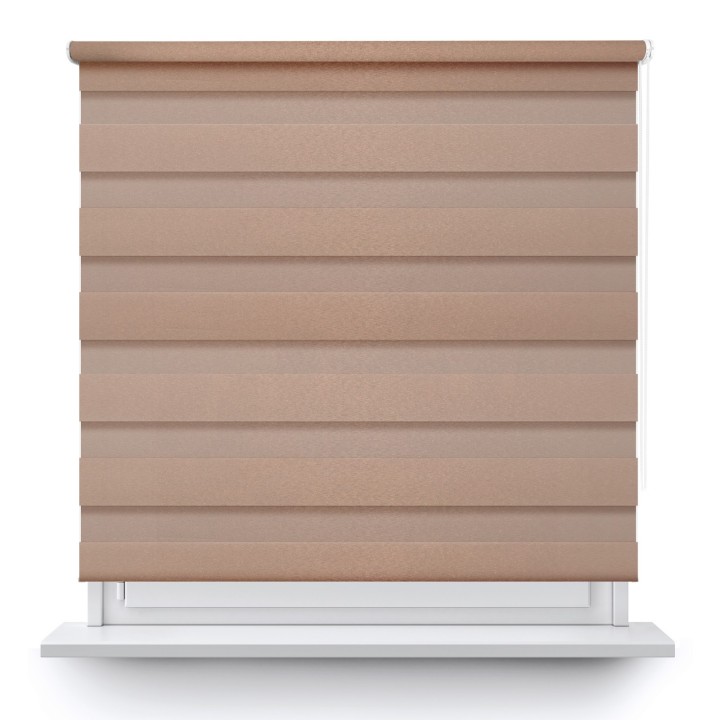 Roleta wolnowisząca Dzień Noc Przyciemniająca Glossy Elegance Brązowa 15898