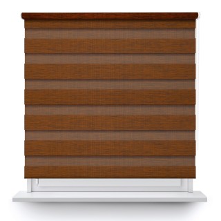 Roleta wolnowisząca Dzień Noc Przyciemniająca Organza Brązowa 6