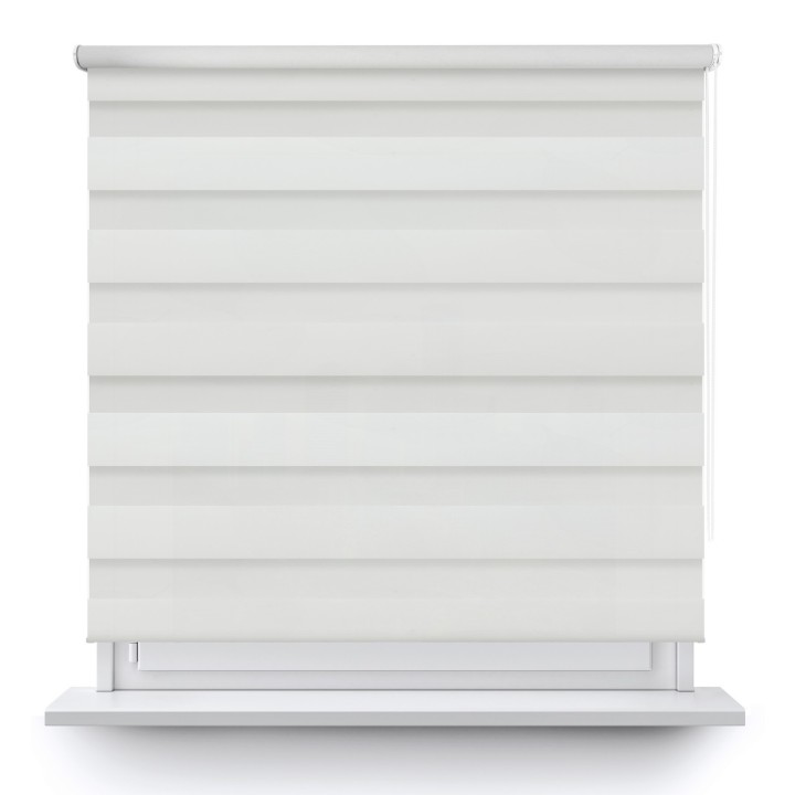 Roleta wolnowisząca Dzień Noc Przyciemniająca Romance Biała 1013