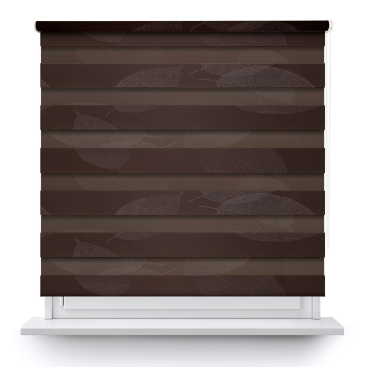 Roleta wolnowisząca Dzień Noc Przyciemniająca Romance Brązowa 1087