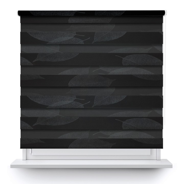 Roleta wolnowisząca Dzień Noc Przyciemniająca Romance Czarna 1097