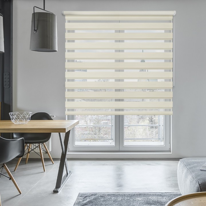 Roleta wolnowisząca Dzień Noc Przyciemniająca Romance Kremowa 1023