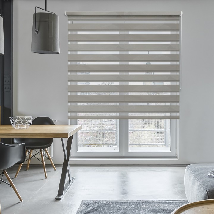 Roleta wolnowisząca Dzień Noc Przyciemniająca Romance Szara 1045