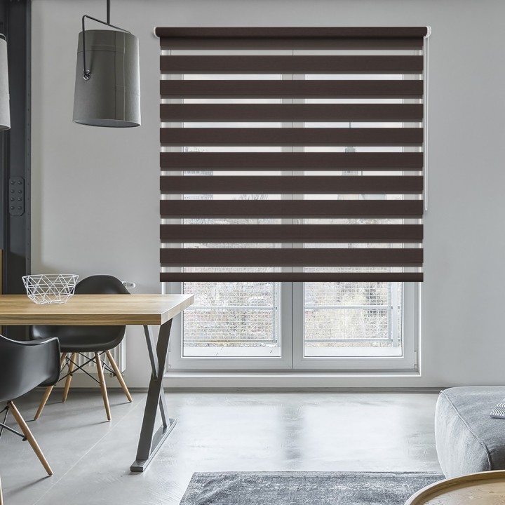 Roleta wolnowisząca Dzień Noc Przyciemniająca Spotlight Ciemnobrązowa 2027