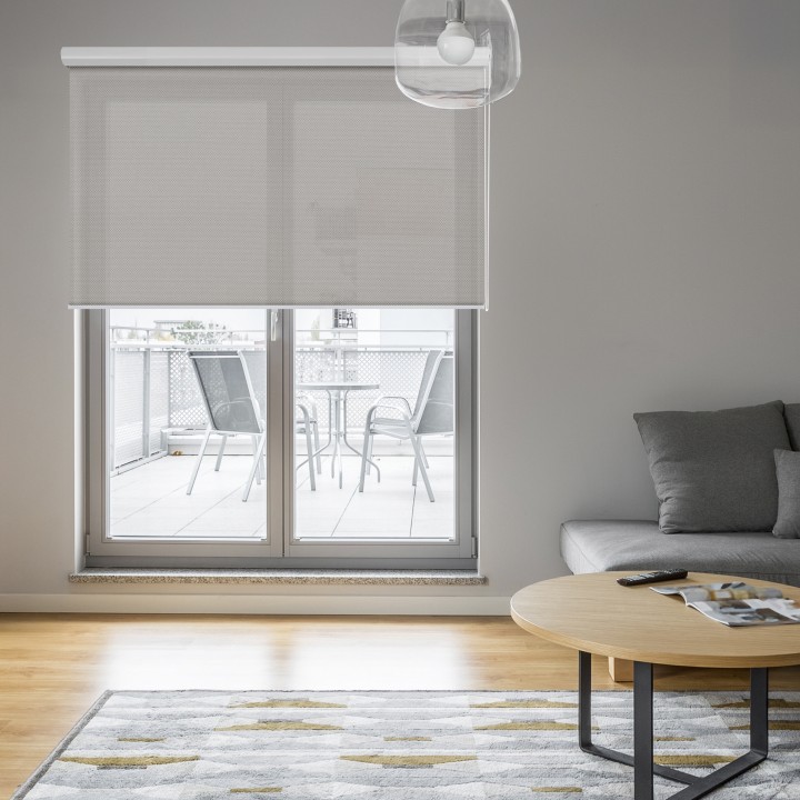 Roleta w kasecie aluminium Gładka Przyciemniająca Screen Szara 203