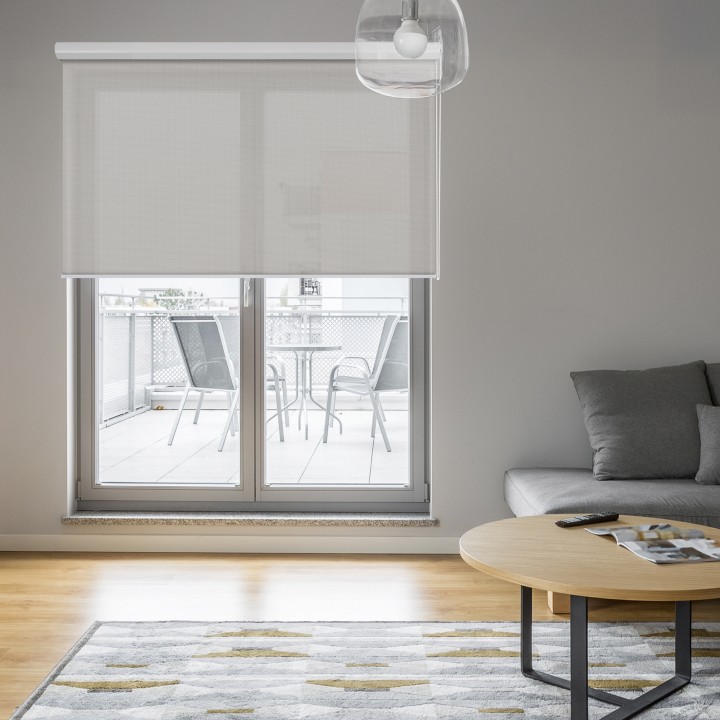 Roleta w kasecie aluminium Gładka Przyciemniająca Screen Szara 205