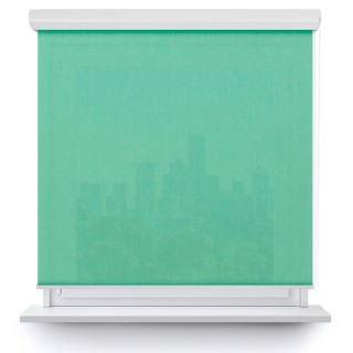 Roleta w kasecie aluminium Gładka Przyciemniająca Melange Turkusowa 731