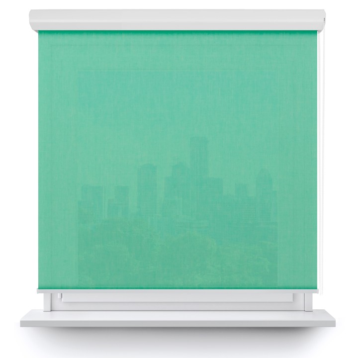 Roleta w kasecie aluminium Gładka Przyciemniająca Melange Turkusowa 731