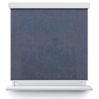 Roleta w kasecie aluminium Gładka Przyciemniająca Melange Niebieska 733