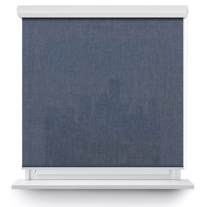Roleta w kasecie aluminium Gładka Przyciemniająca Melange Niebieska 733