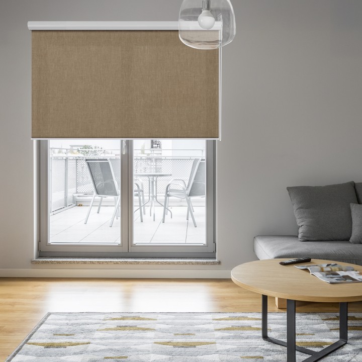 Roleta w kasecie aluminium Gładka Przyciemniająca Melange Brązowa 737