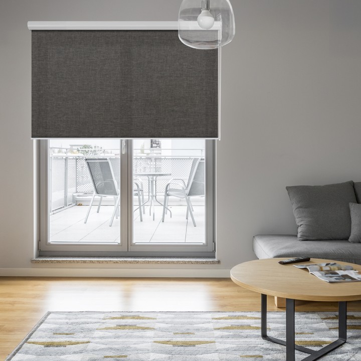 Roleta w kasecie aluminium Gładka Przyciemniająca Melange Czarna 738