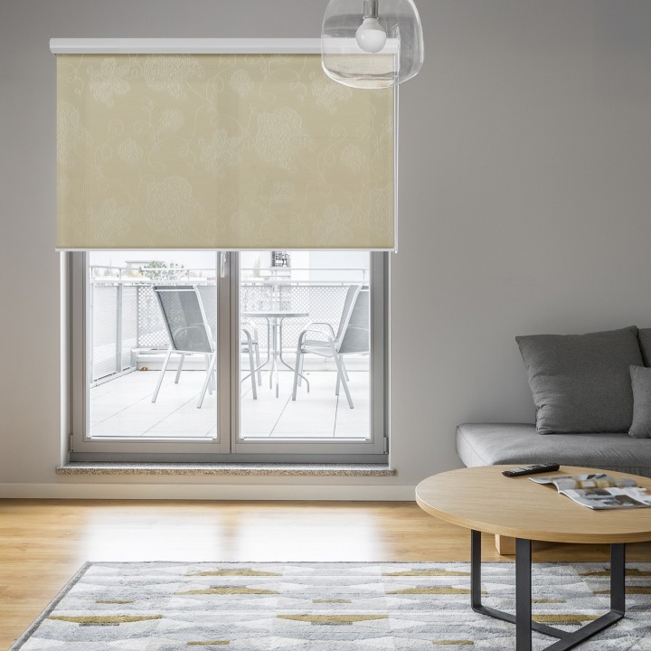 Roleta w kasecie aluminium Gładka Przyciemniająca Magnolia Jasnobeżowa 404